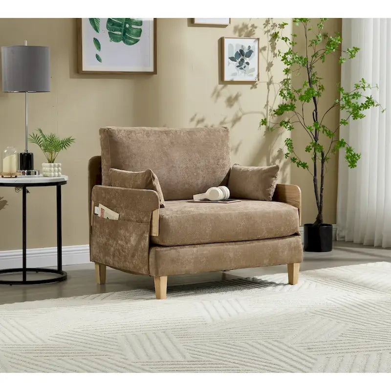 Fauteuil convertible inclinable en chenille avec 3 oreillers