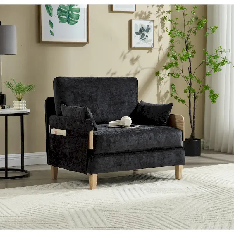 Fauteuil convertible inclinable en chenille avec 3 oreillers