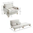 Fauteuil convertible inclinable en chenille avec 3 oreillers