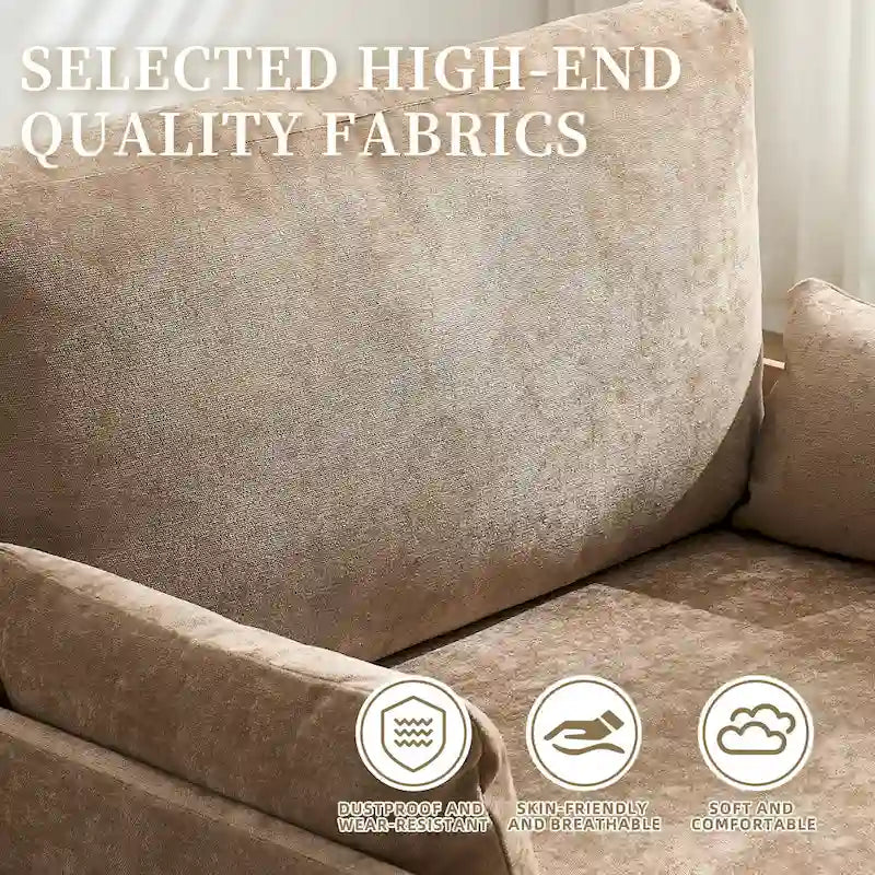 Fauteuil convertible inclinable en chenille avec 3 oreillers