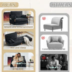 Fauteuil convertible inclinable en chenille avec 3 oreillers