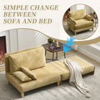 Fauteuil convertible inclinable en chenille avec 3 oreillers