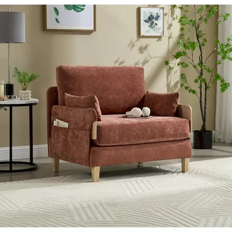 Fauteuil convertible inclinable en chenille avec 3 oreillers