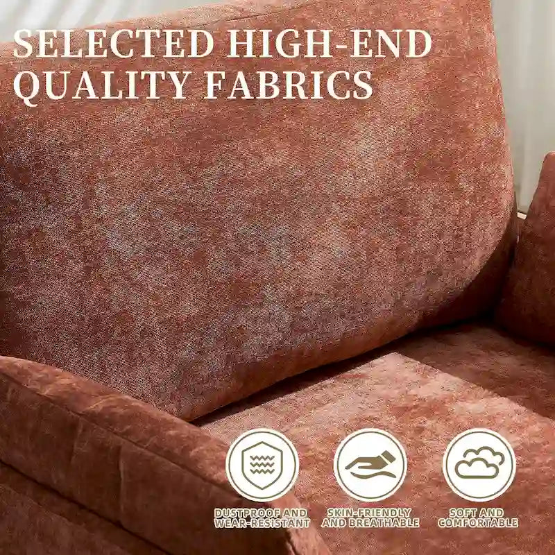 Fauteuil convertible inclinable en chenille avec 3 oreillers