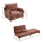 Fauteuil convertible inclinable en chenille avec 3 oreillers