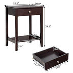 Table de chevet avec tiroir de rangement pour chambre à coucher