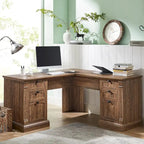 Bureau d'ordinateur de ferme, bureau d'ordinateur en bois avec station de chargement