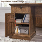 Bureau d'ordinateur de ferme, bureau d'ordinateur en bois avec station de chargement
