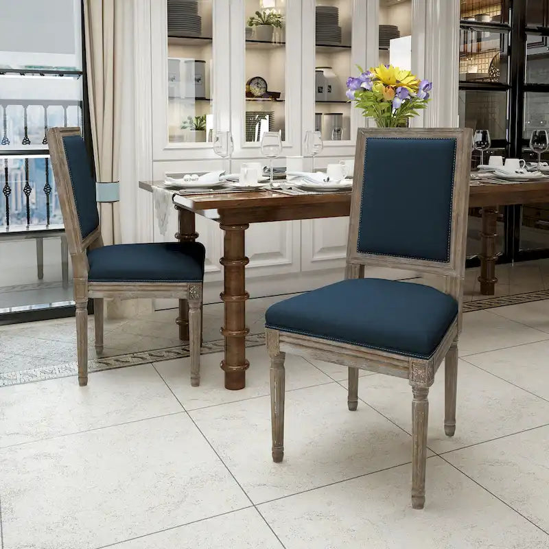 Chaises de salle à manger classiques en tissu (lot de 2)