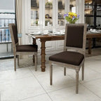 Chaises de salle à manger classiques en tissu (lot de 2)