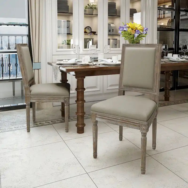 Chaises de salle à manger classiques en tissu (lot de 2)