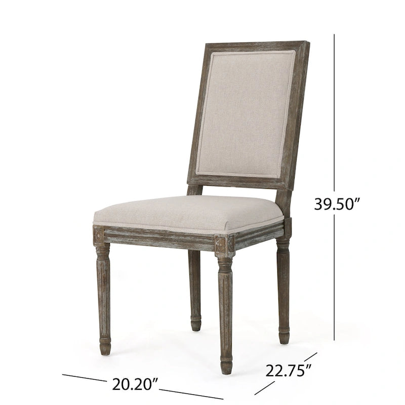 Chaises de salle à manger classiques en tissu (lot de 2)