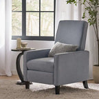 Fauteuil inclinable à dossier rembourré en tissu avec accoudoirs arrondis