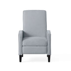 Fauteuil inclinable à dossier rembourré en tissu avec accoudoirs arrondis