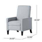 Fauteuil inclinable à dossier rembourré en tissu avec accoudoirs arrondis