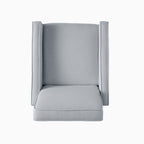 Fauteuil inclinable à dossier rembourré en tissu avec accoudoirs arrondis