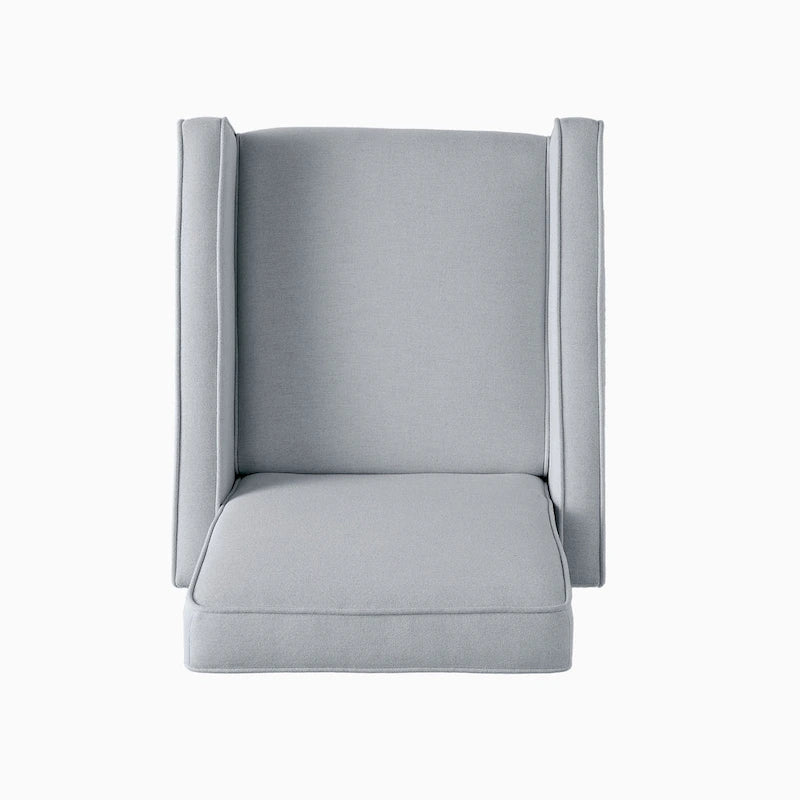 Fauteuil inclinable à dossier rembourré en tissu avec accoudoirs arrondis