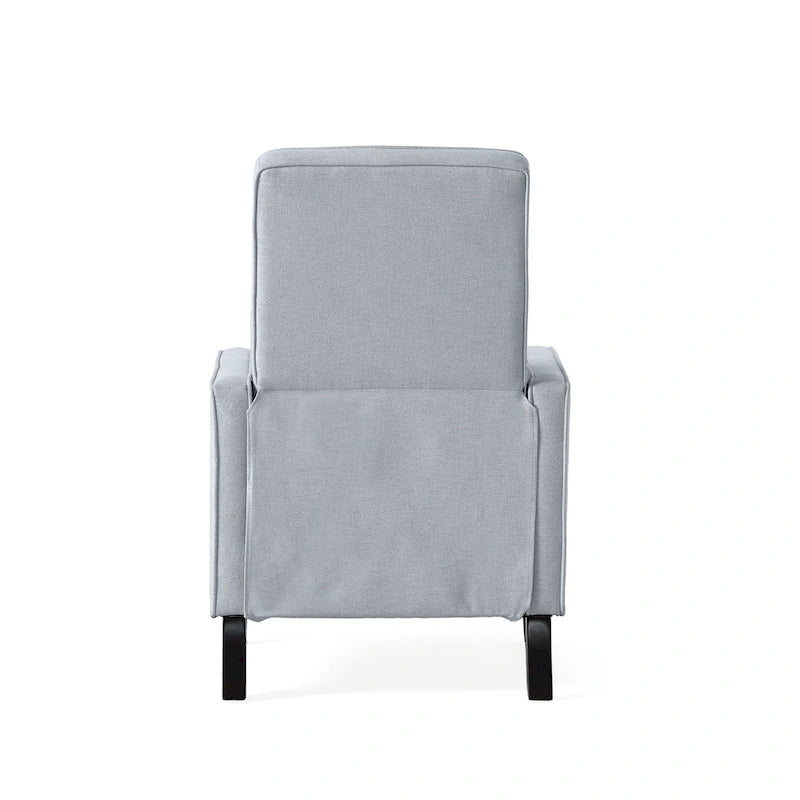 Fauteuil inclinable à dossier rembourré en tissu avec accoudoirs arrondis