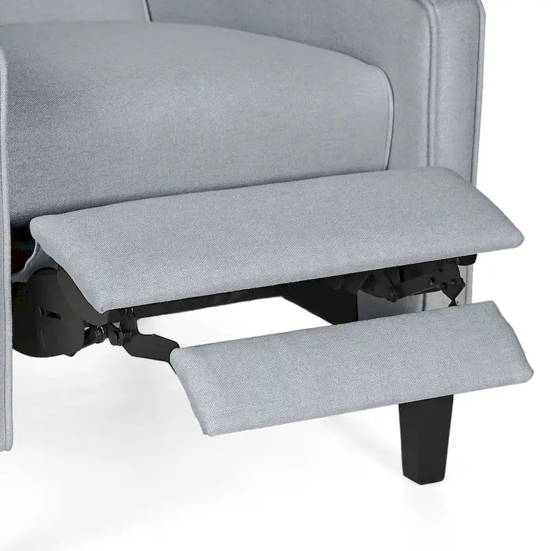 Fauteuil inclinable à dossier rembourré en tissu avec accoudoirs arrondis