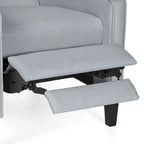 Fauteuil inclinable à dossier rembourré en tissu avec accoudoirs arrondis