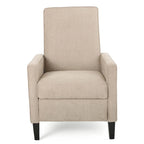 Fauteuil inclinable à dossier rembourré en tissu avec accoudoirs arrondis
