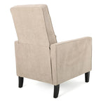 Fauteuil inclinable à dossier rembourré en tissu avec accoudoirs arrondis