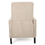 Fauteuil inclinable à dossier rembourré en tissu avec accoudoirs arrondis