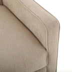 Fauteuil inclinable à dossier rembourré en tissu avec accoudoirs arrondis