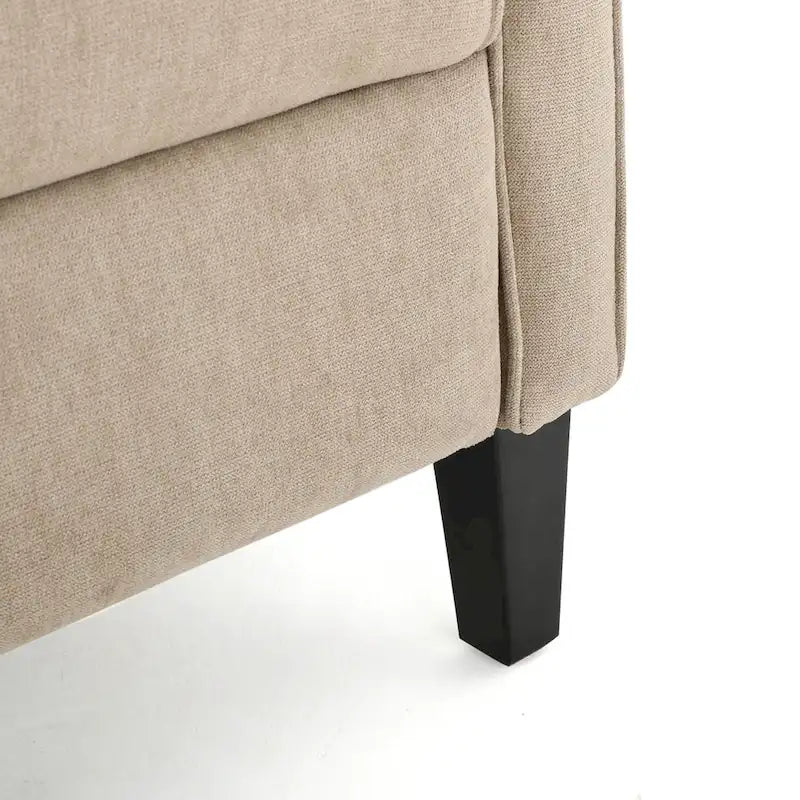 Fauteuil inclinable à dossier rembourré en tissu avec accoudoirs arrondis