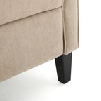 Fauteuil inclinable à dossier rembourré en tissu avec accoudoirs arrondis