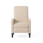 Fauteuil inclinable à dossier rembourré en tissu avec accoudoirs arrondis