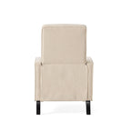 Fauteuil inclinable à dossier rembourré en tissu avec accoudoirs arrondis