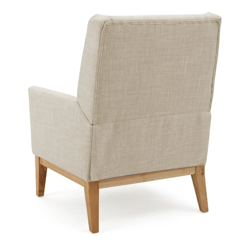 Fauteuil d'appoint rembourré du milieu du siècle - 27,50 L x 28,50 P x 36,50 H