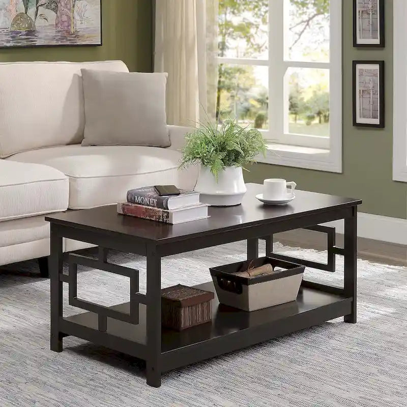 Table basse avec étagères