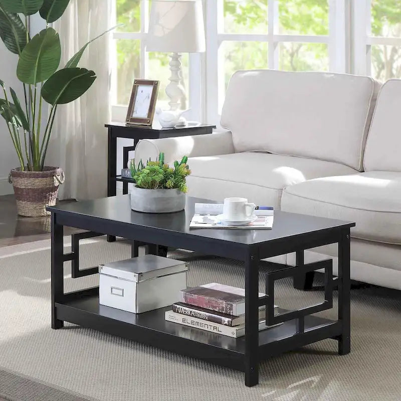 Table basse avec étagères