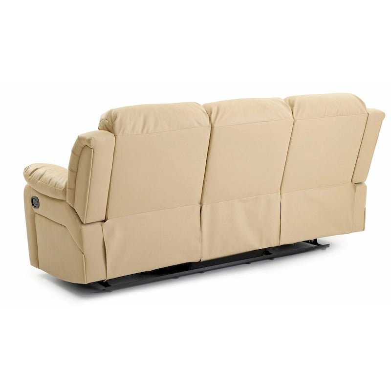 Canapé inclinable droit en similicuir à bras évasés de 85 po de largeur - 37L x 85W x 41H