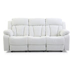 Canapé inclinable droit en similicuir à bras évasés de 85 po de largeur - 37L x 85W x 41H