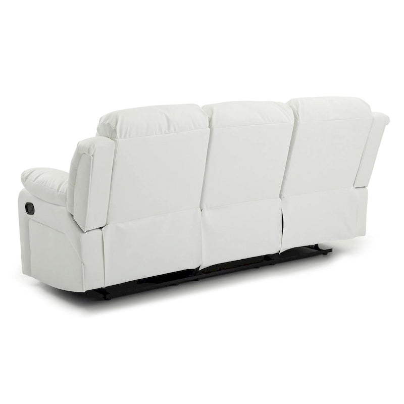 Canapé inclinable droit en similicuir à bras évasés de 85 po de largeur - 37L x 85W x 41H