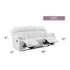 Canapé inclinable droit en similicuir à bras évasés de 85 po de largeur - 37L x 85W x 41H
