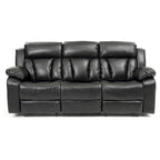 Canapé inclinable droit en similicuir à bras évasés de 85 po de largeur - 37L x 85W x 41H