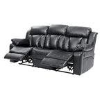 Canapé inclinable droit en similicuir à bras évasés de 85 po de largeur - 37L x 85W x 41H