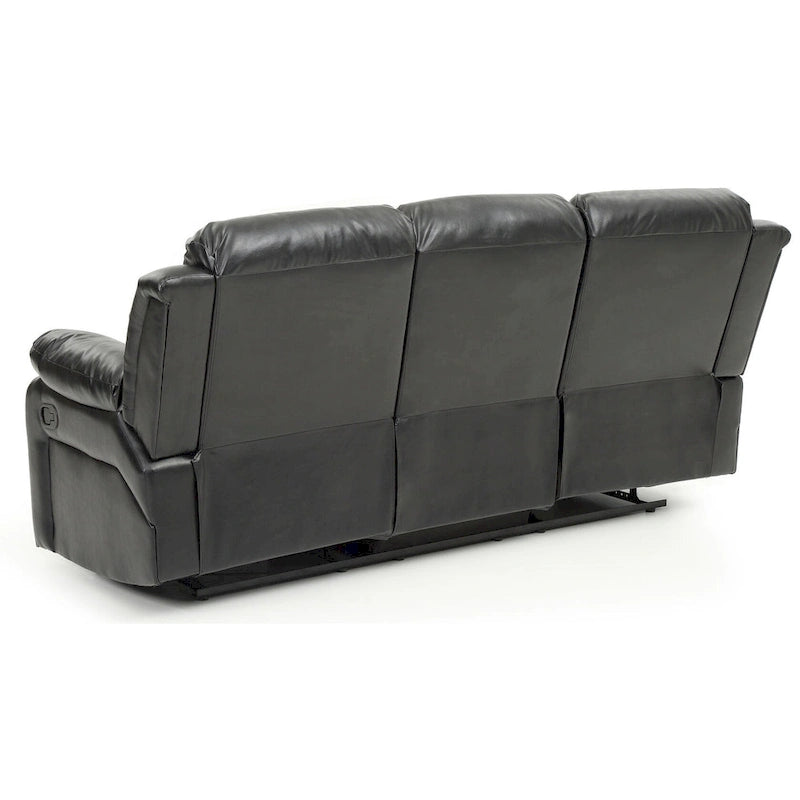 Canapé inclinable droit en similicuir à bras évasés de 85 po de largeur - 37L x 85W x 41H