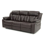 Canapé inclinable droit en similicuir à bras évasés de 85 po de largeur - 37L x 85W x 41H