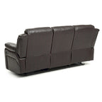 Canapé inclinable droit en similicuir à bras évasés de 85 po de largeur - 37L x 85W x 41H