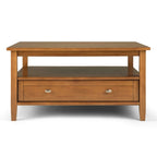 Table basse carrée de style transitionnel en bois massif, 36 pouces de large - 36 x 36 x 18,5