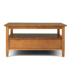 Table basse carrée de style transitionnel en bois massif, 36 pouces de large - 36 x 36 x 18,5