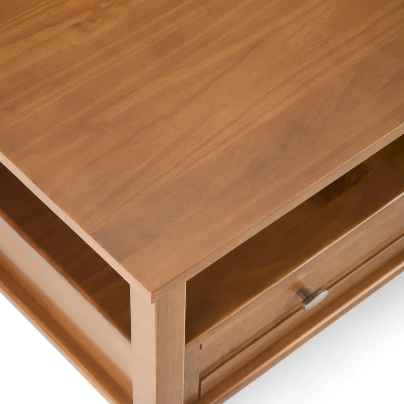 Table basse carrée de style transitionnel en bois massif, 36 pouces de large - 36 x 36 x 18,5