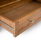 Table basse carrée de style transitionnel en bois massif, 36 pouces de large - 36 x 36 x 18,5