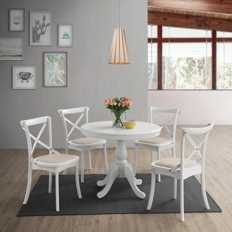 Table à manger ronde à pied central