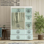 Grande armoire en bois avec portes à panneaux surélevés